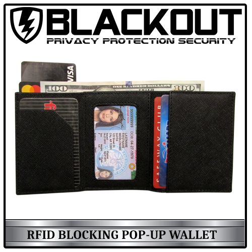 Blackout Pop Up Wallet Open Tri-Fold